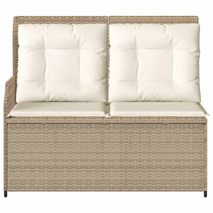 Tuinbank met kussen Beige Poly riet