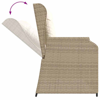 Tuinbank met kussen Beige Poly riet