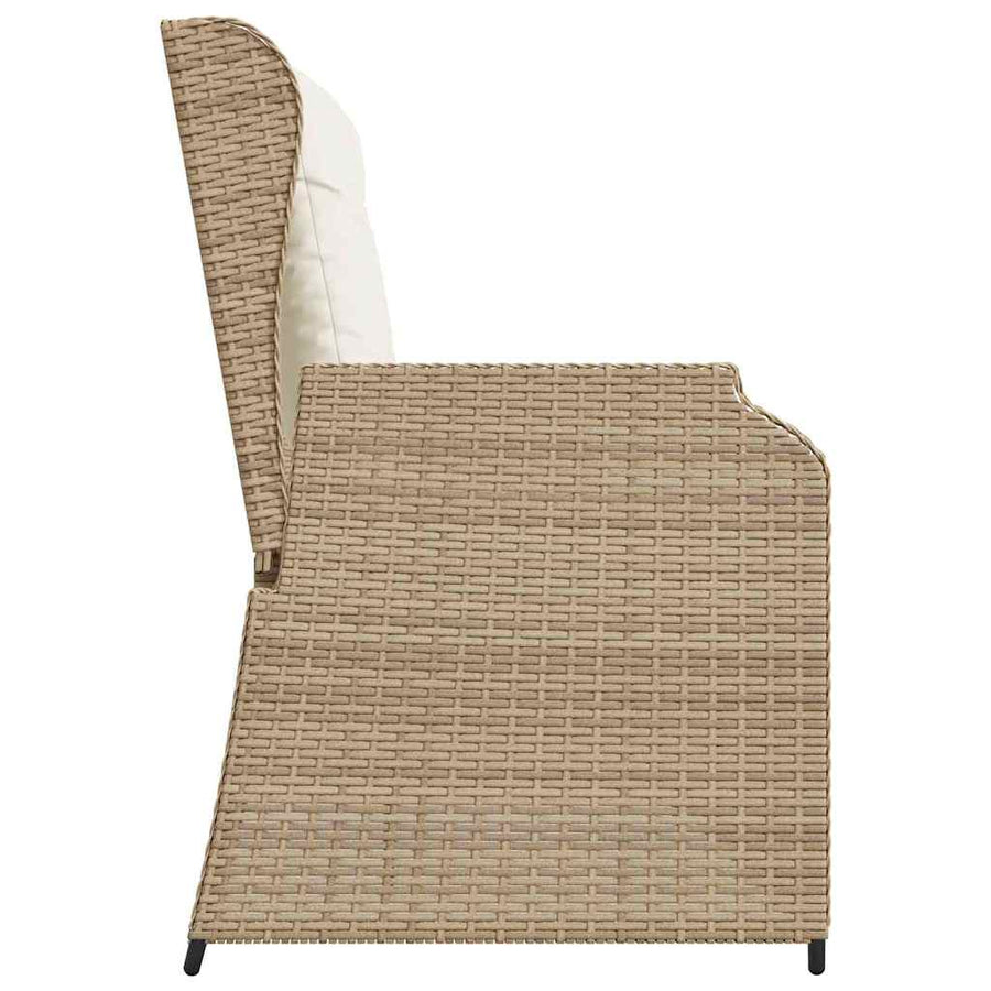 Tuinbank met kussen Beige Poly riet