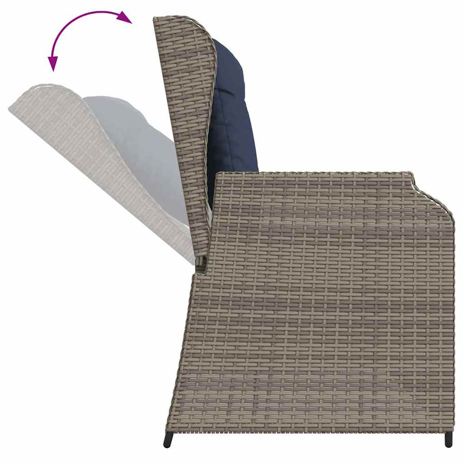Tuinbank Grijs poly rattan