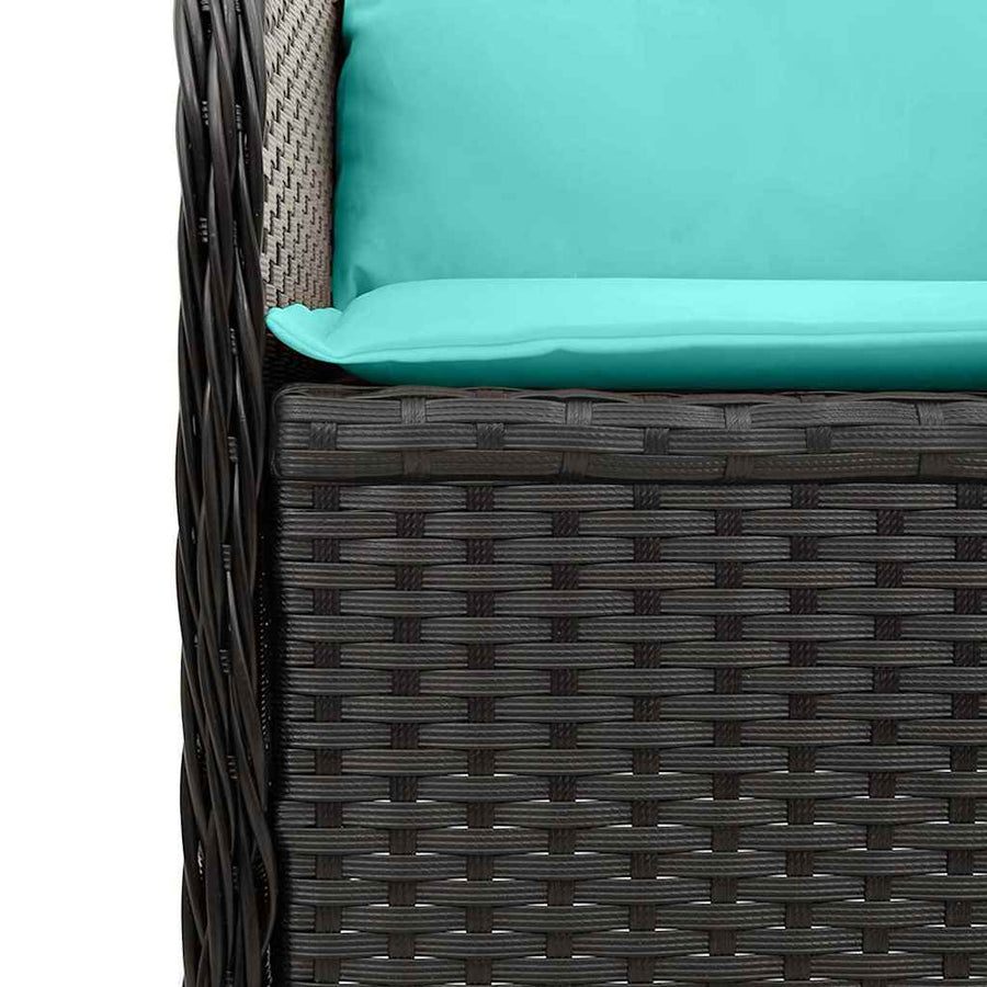 Tuinbank Zwart poly rattan