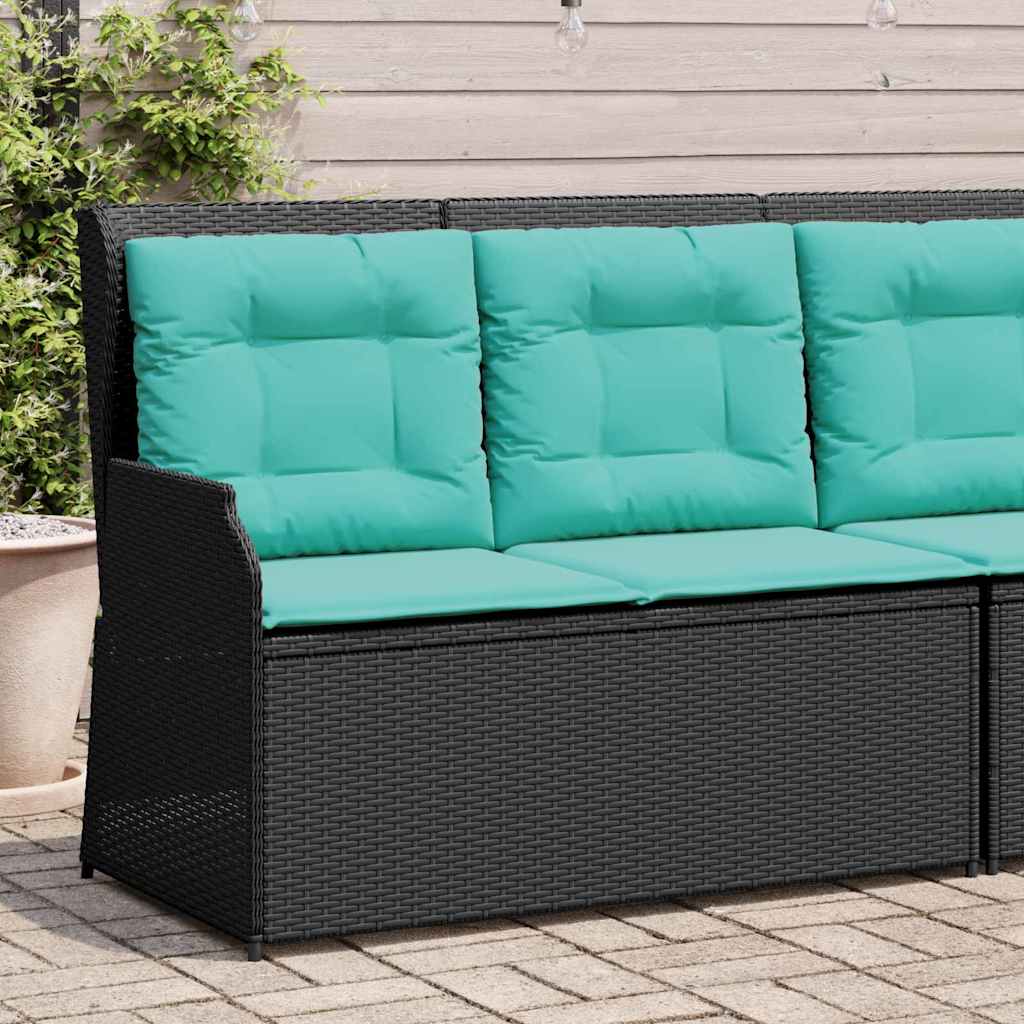 Tuinbank Zwart poly rattan