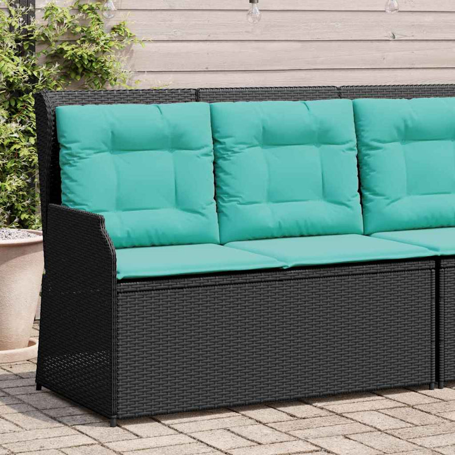 Tuinbank Zwart poly rattan