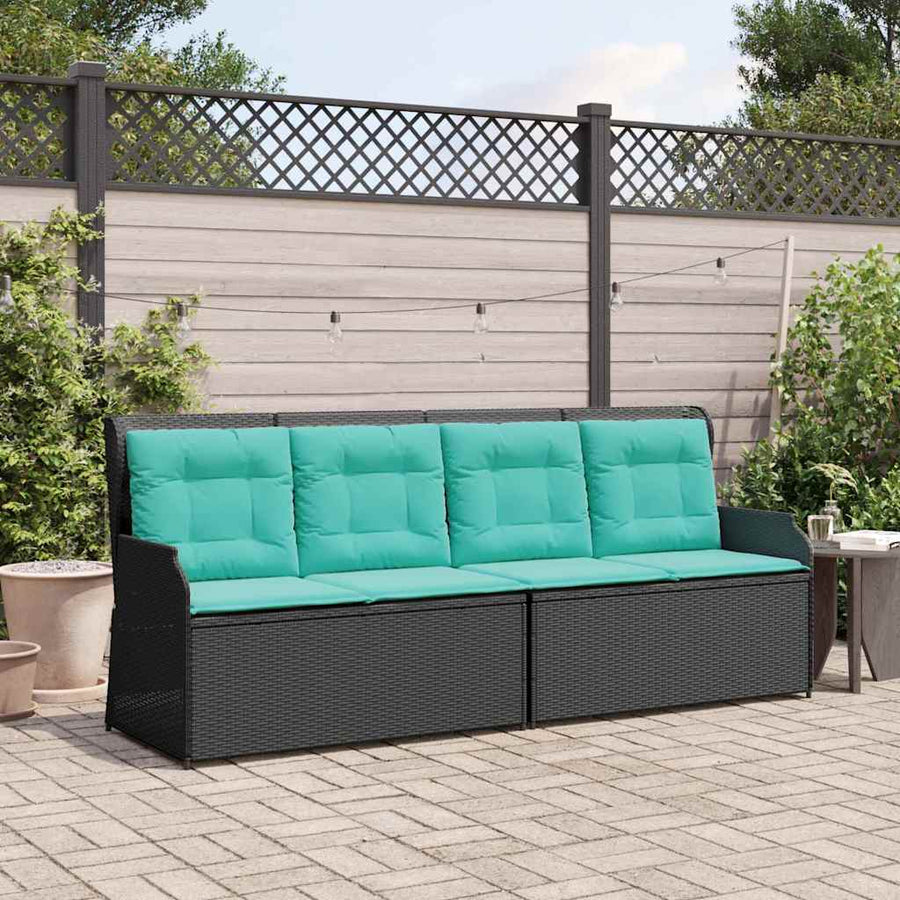 Tuinbank Zwart poly rattan
