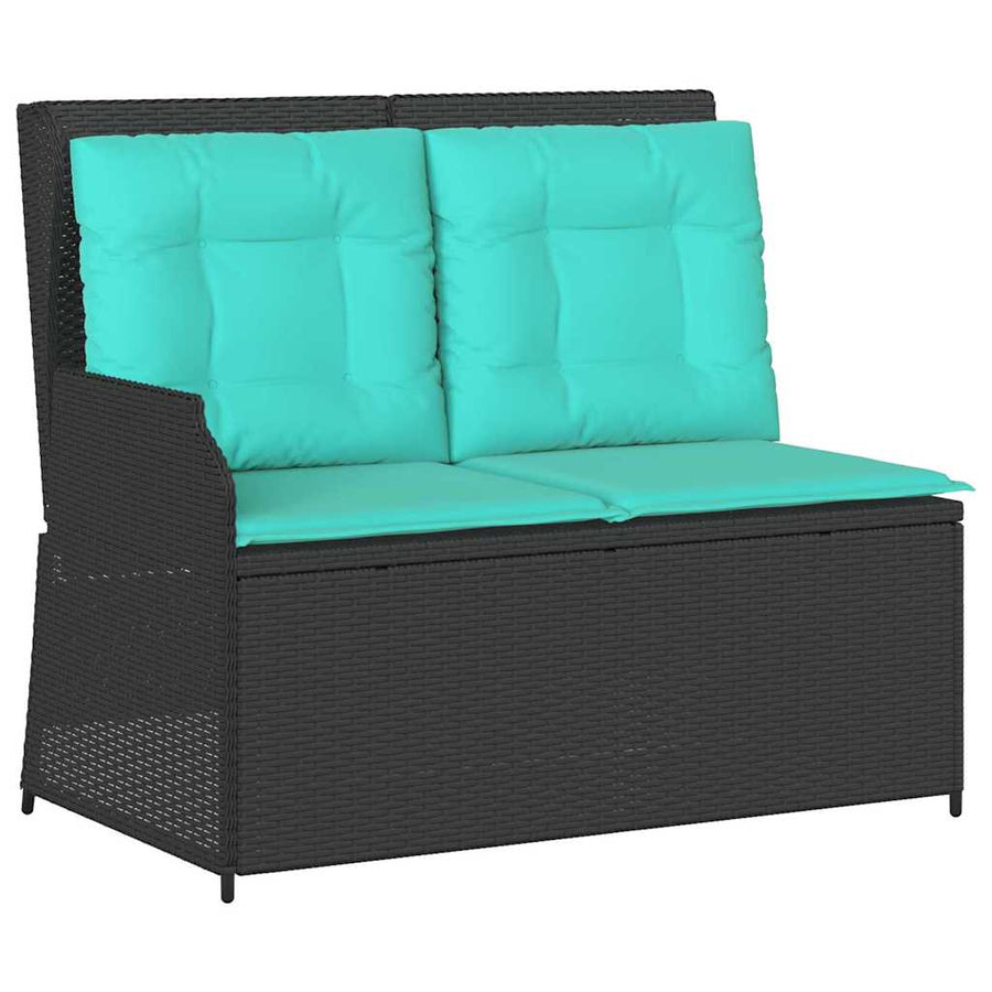 Tuinbank Zwart poly rattan