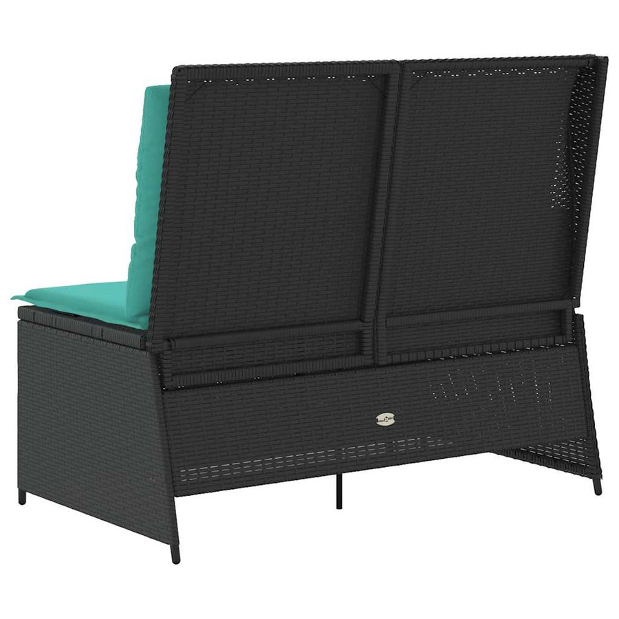 Tuinbank Zwart poly rattan