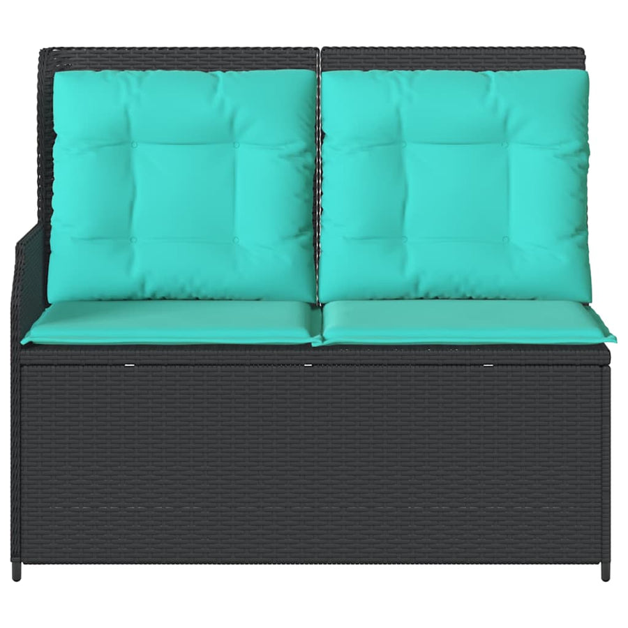 Tuinbank Zwart poly rattan