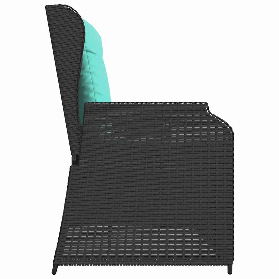 Tuinbank Zwart poly rattan