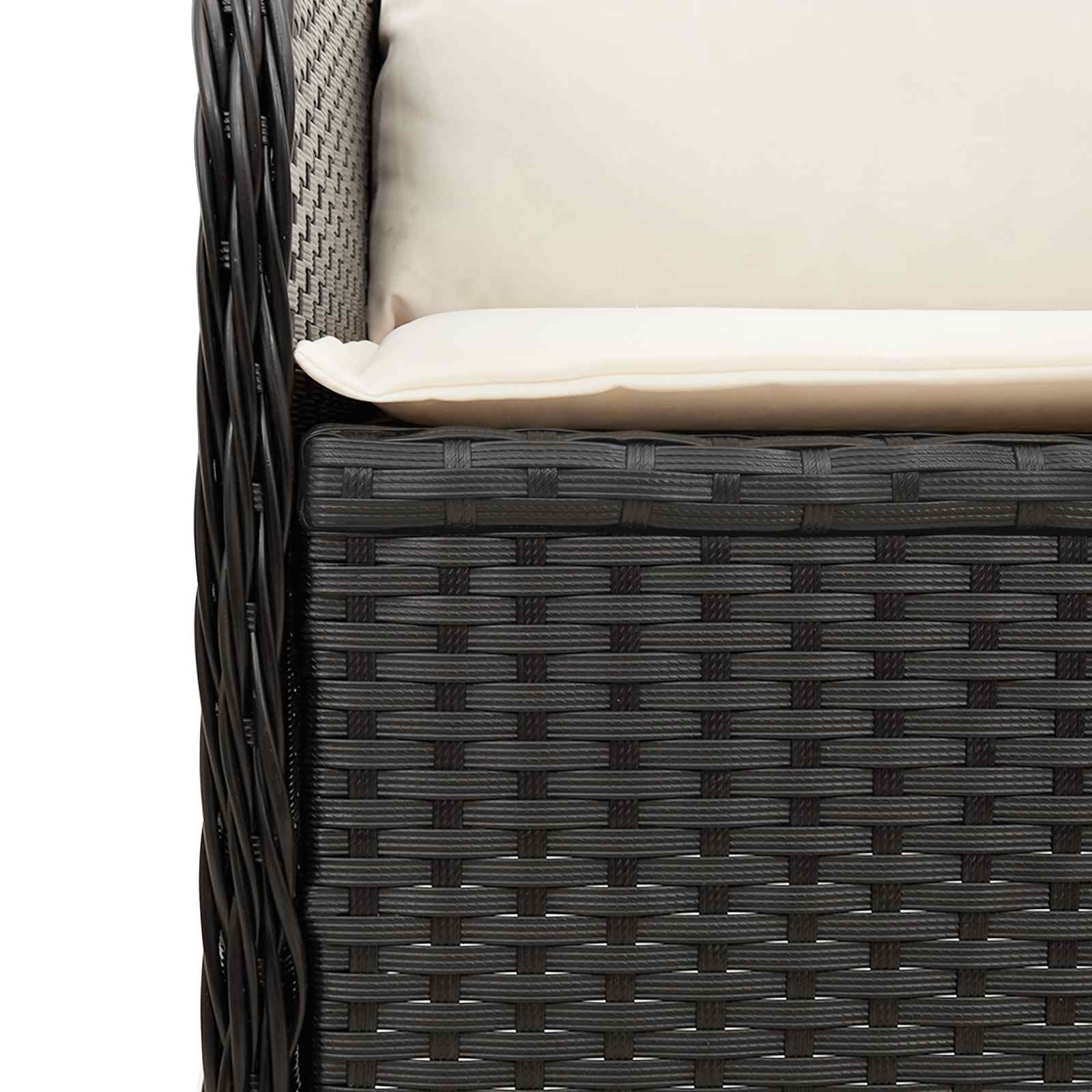 Tuinbank Zwart poly rattan