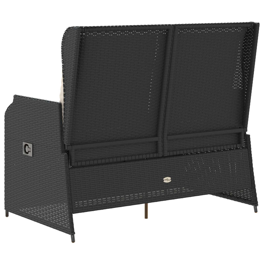 Tuinbank Zwart poly rattan