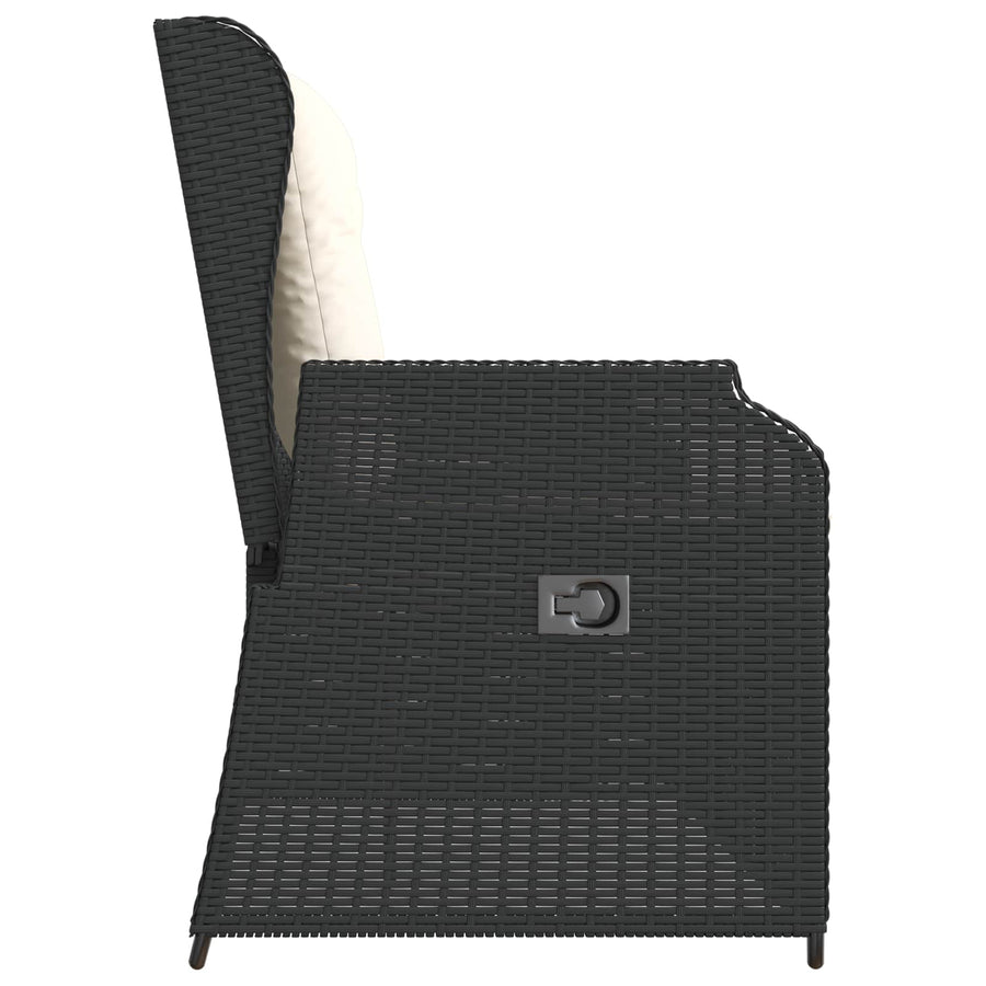 Tuinbank Zwart poly rattan