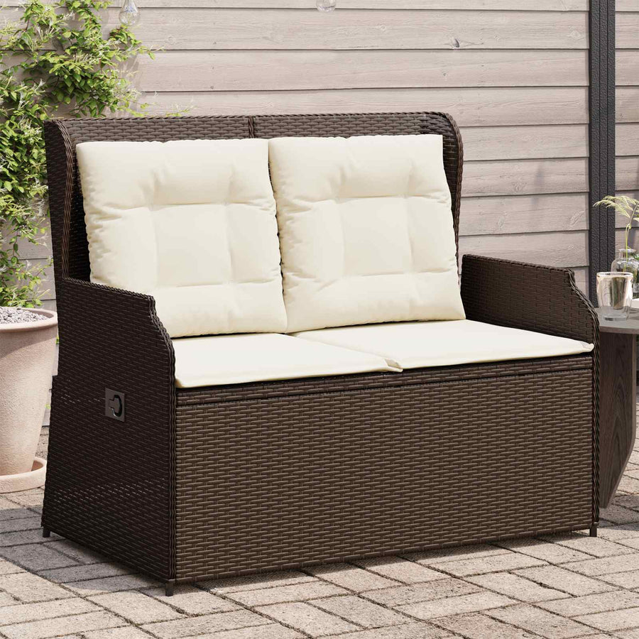 Tuinbank Bruin poly rattan