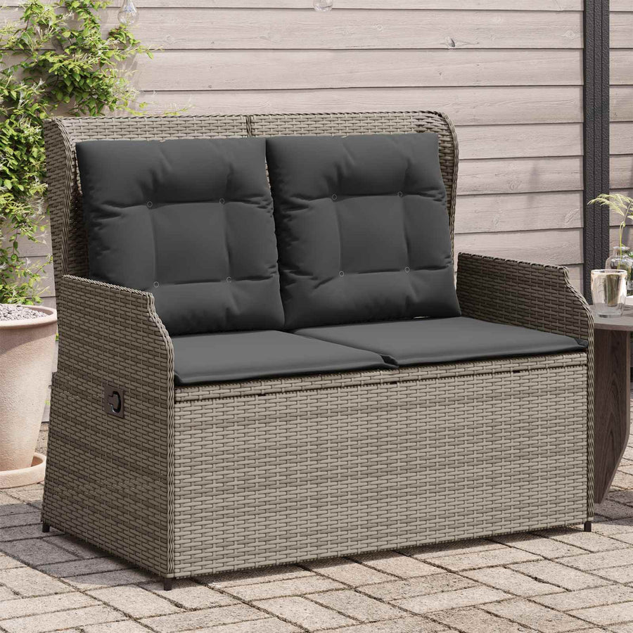 Tuinbank Grijs poly rattan