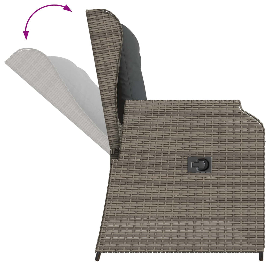 Tuinbank Grijs poly rattan