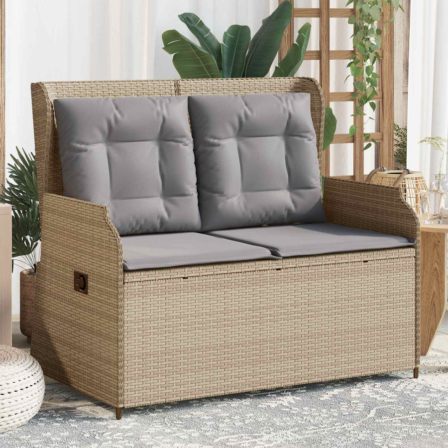 Tuinbank Beige poly rattan