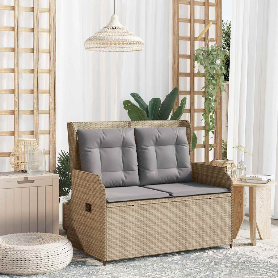 Tuinbank Beige poly rattan