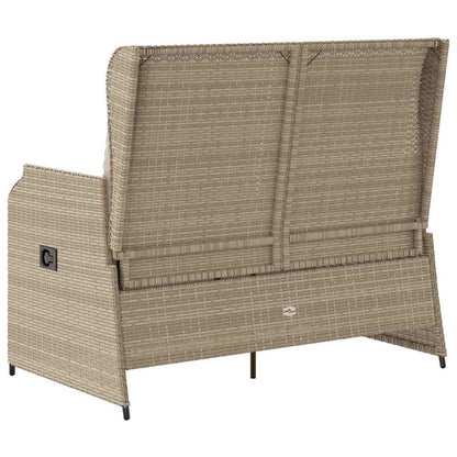 Tuinbank met kussen Beige Poly riet