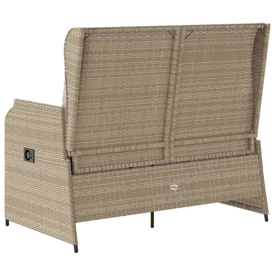 Tuinbank met kussen Beige Poly riet