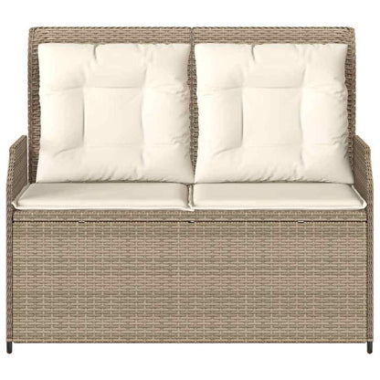 Tuinbank met kussen Beige Poly riet