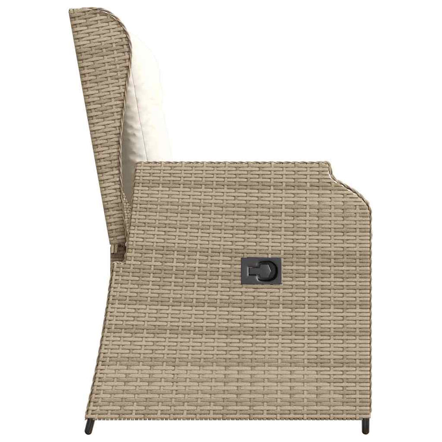 Tuinbank met kussen Beige Poly riet