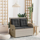Garden bench Light grey poly rattan