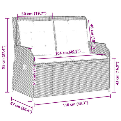 Tuinbank Bruin poly rattan