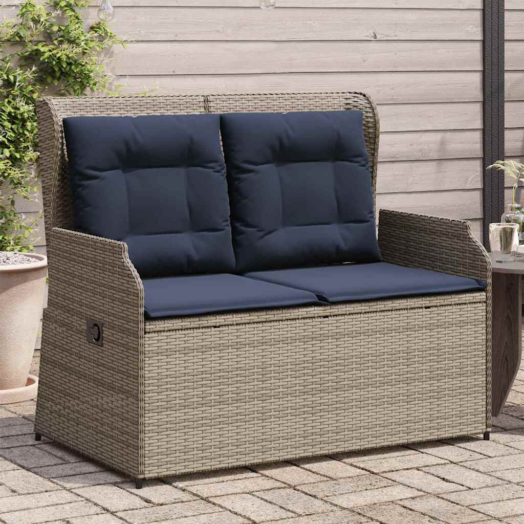 Tuinbank Grijs poly rattan