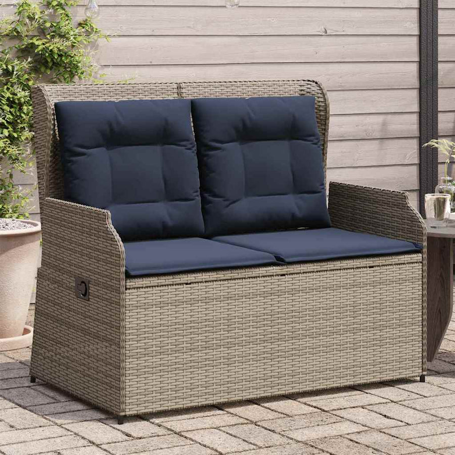 Tuinbank Grijs poly rattan