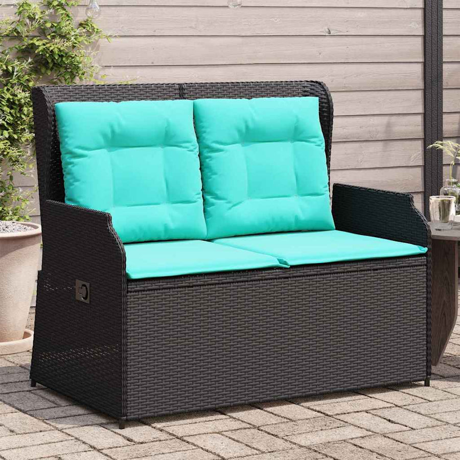 Tuinbank Zwart poly rattan
