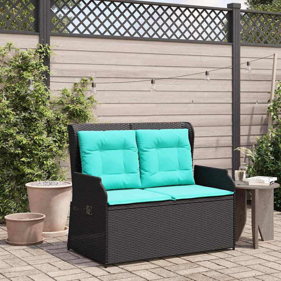 Tuinbank Zwart poly rattan