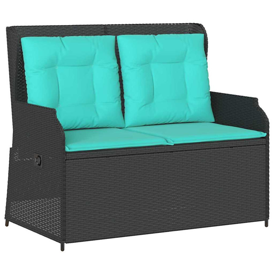 Tuinbank Zwart poly rattan