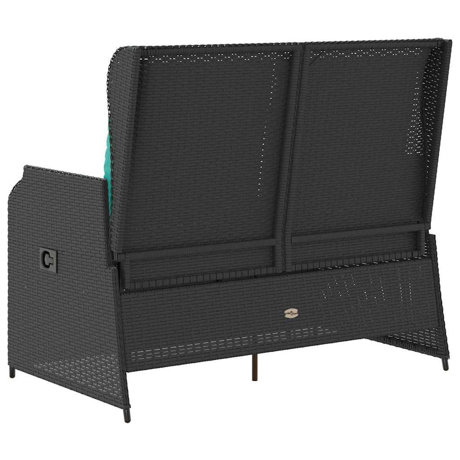Tuinbank Zwart poly rattan