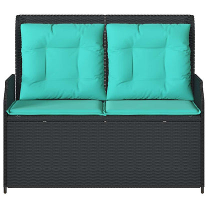 Tuinbank Zwart poly rattan