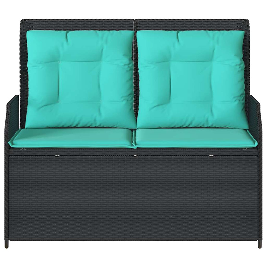 Tuinbank Zwart poly rattan