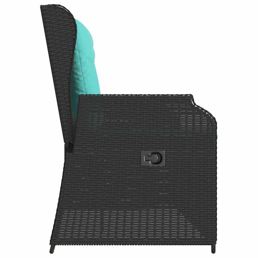 Tuinbank Zwart poly rattan