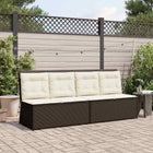 Tuinbank poly rattan bruin met kussen