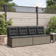 Tuinbank poly rattan grijs verstelbaar