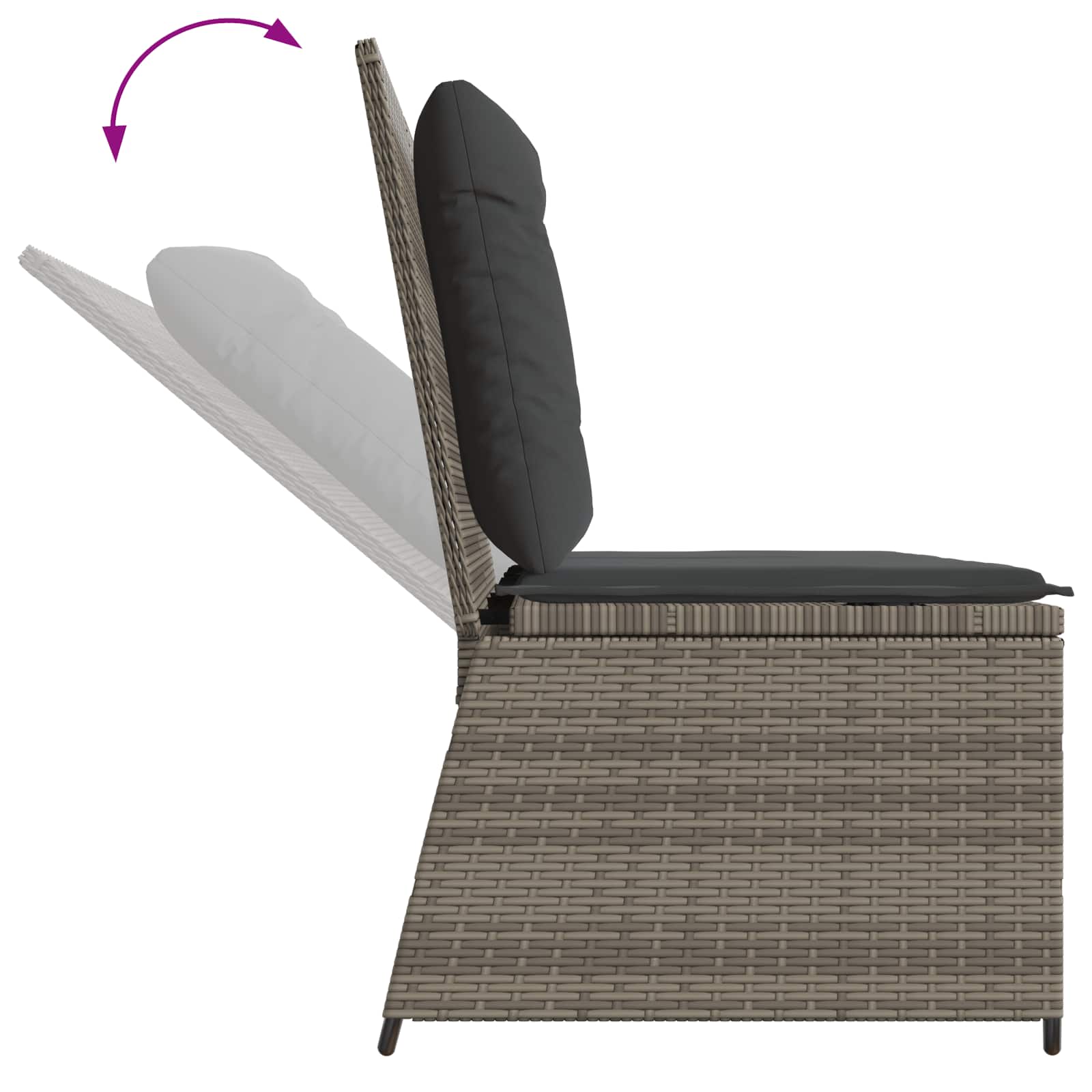 Tuinbank Grijs poly rattan