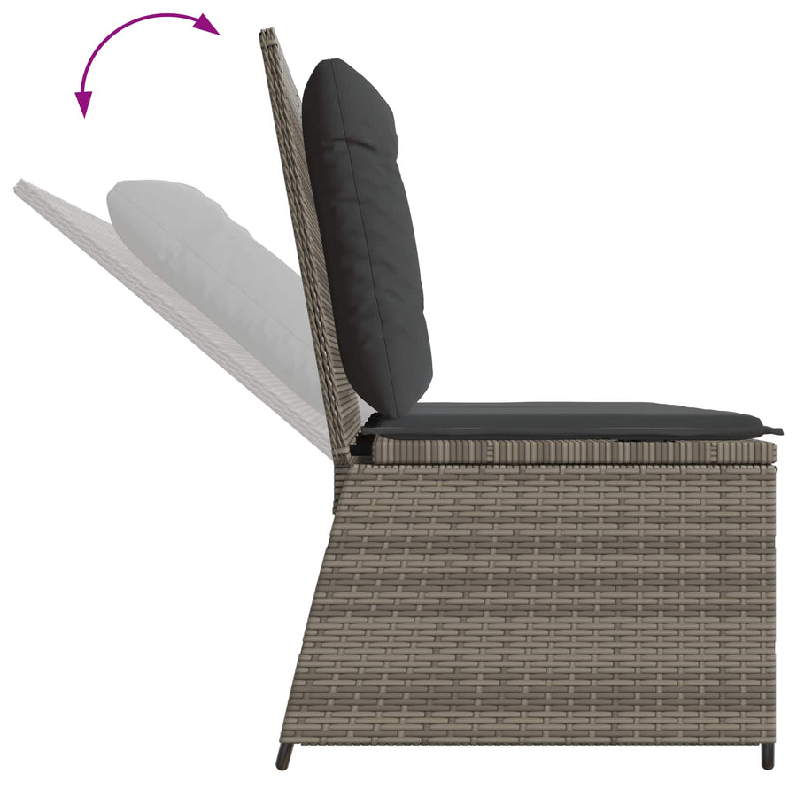 Tuinbank Grijs poly rattan