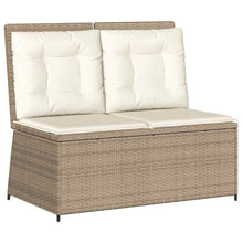 Tuinbank met kussen Beige Poly riet
