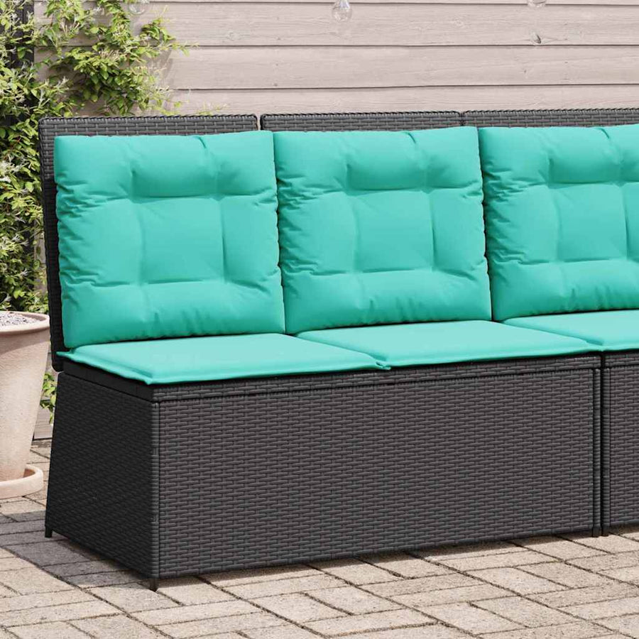 Tuinbank Zwart poly rattan