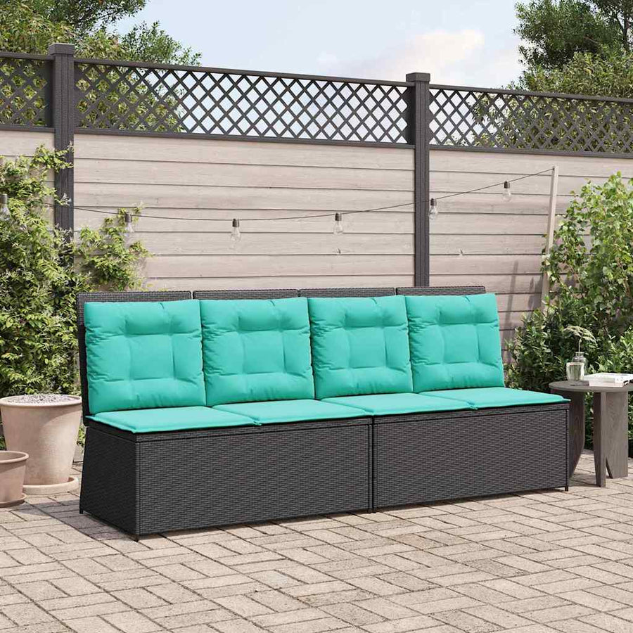 Tuinbank Zwart poly rattan