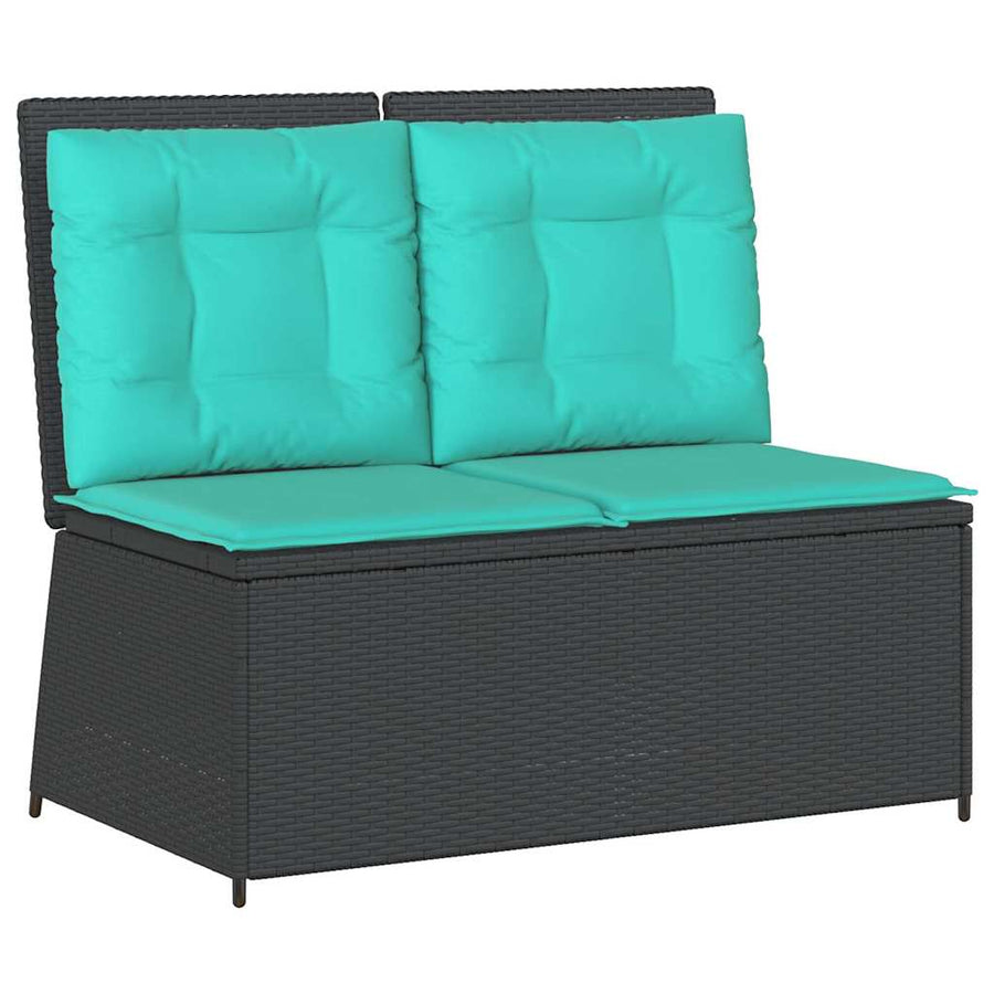 Tuinbank Zwart poly rattan