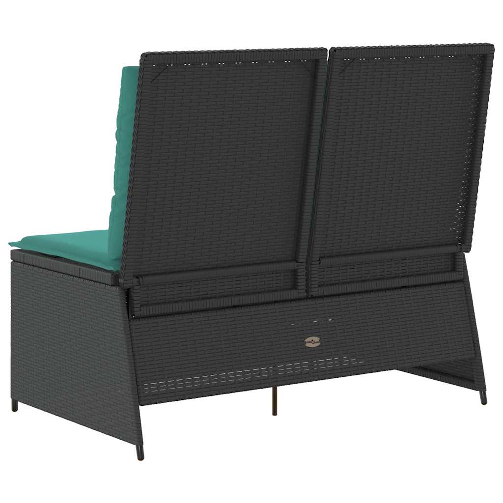 Tuinbank Zwart poly rattan
