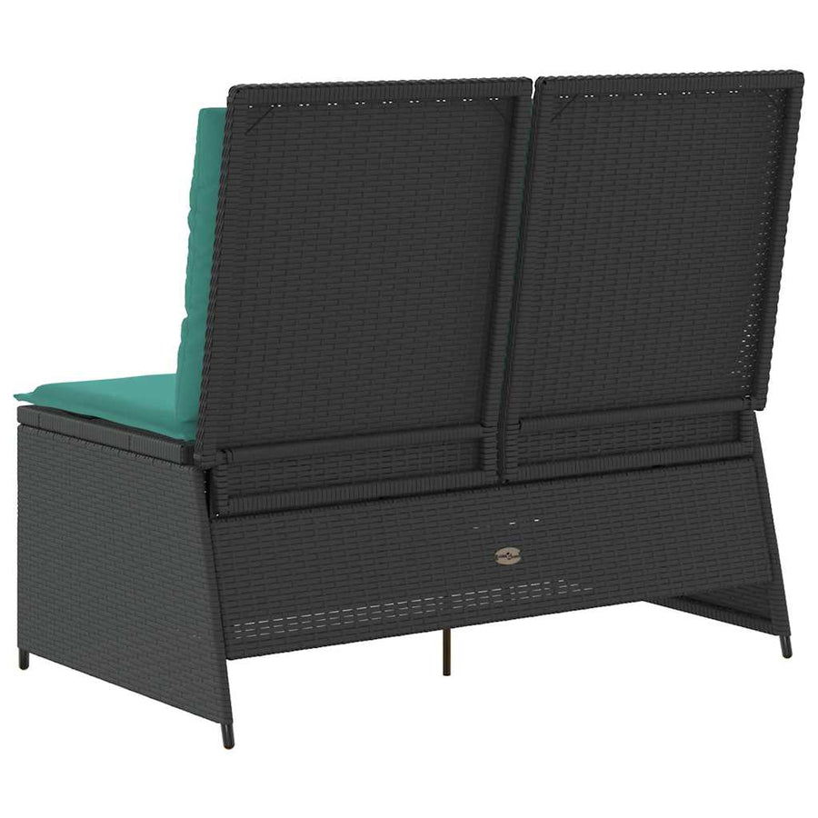 Tuinbank Zwart poly rattan