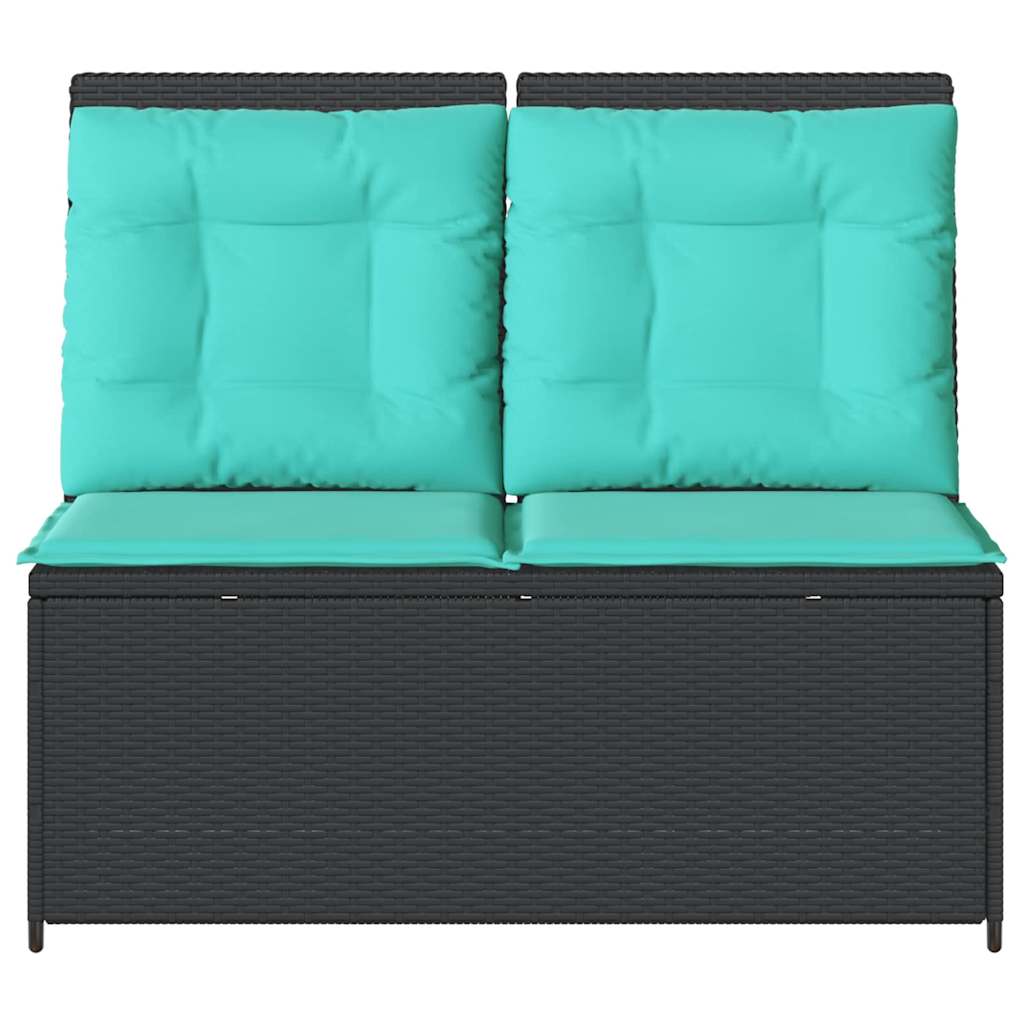Tuinbank Zwart poly rattan