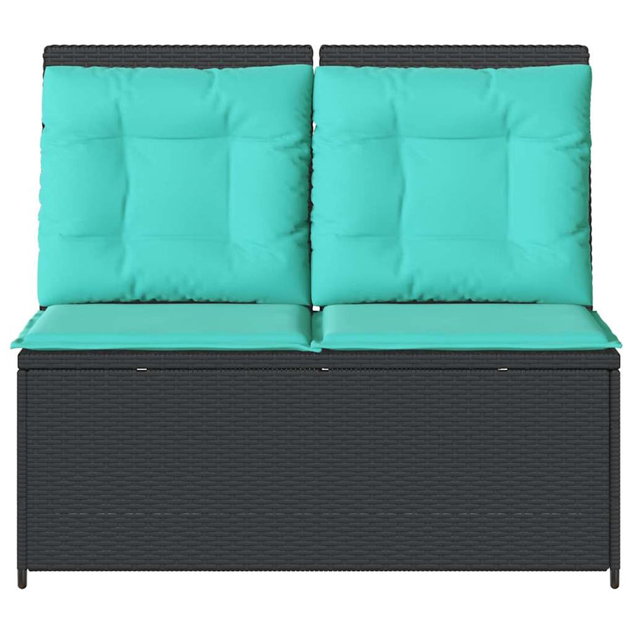 Tuinbank Zwart poly rattan