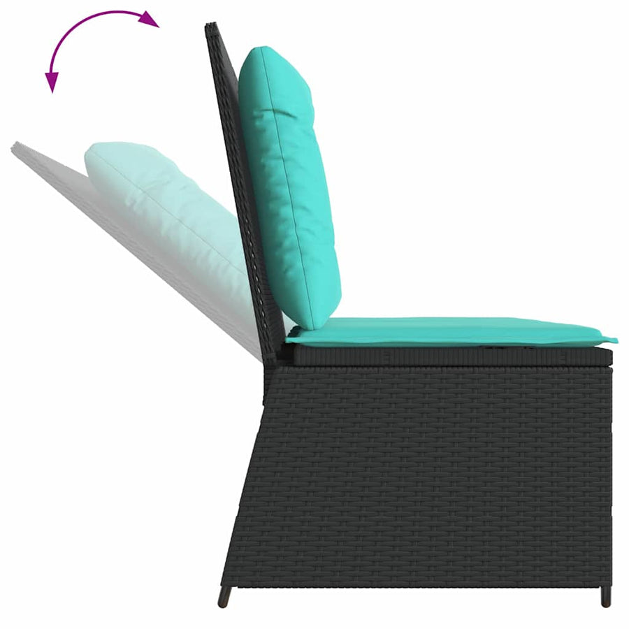 Tuinbank Zwart poly rattan