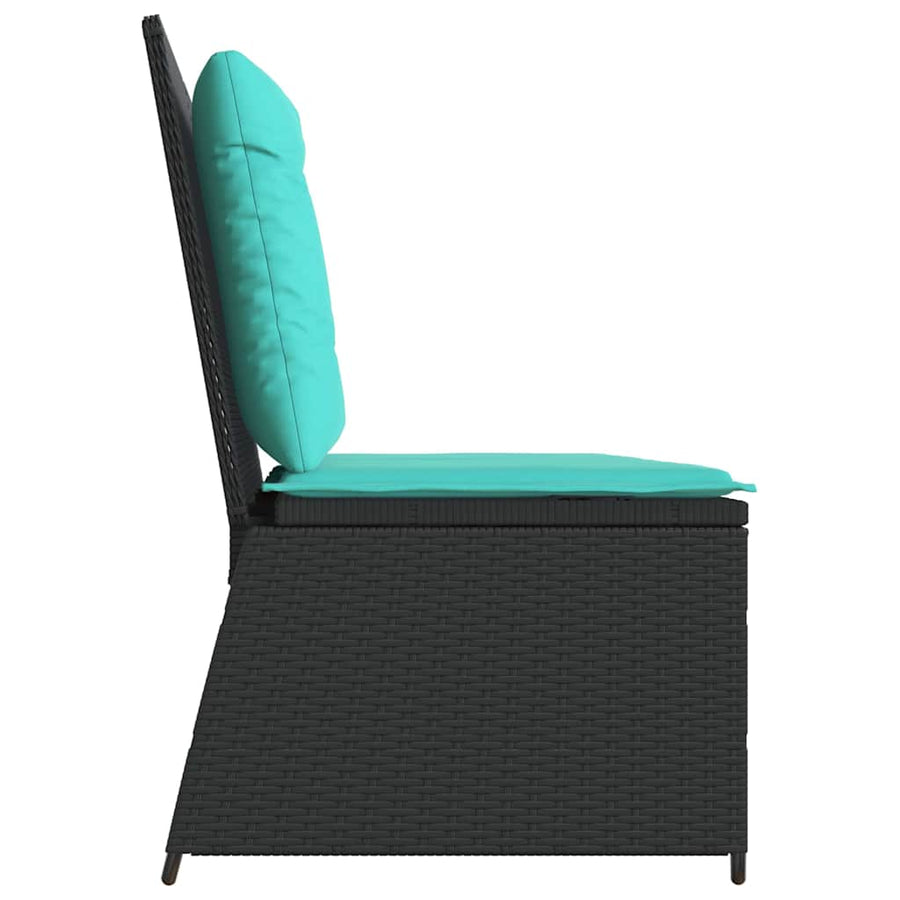 Tuinbank Zwart poly rattan