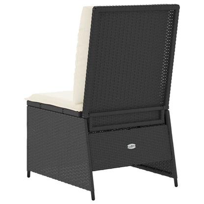 Tuinbank met kussen Zwart en Cream Wit poly rattan